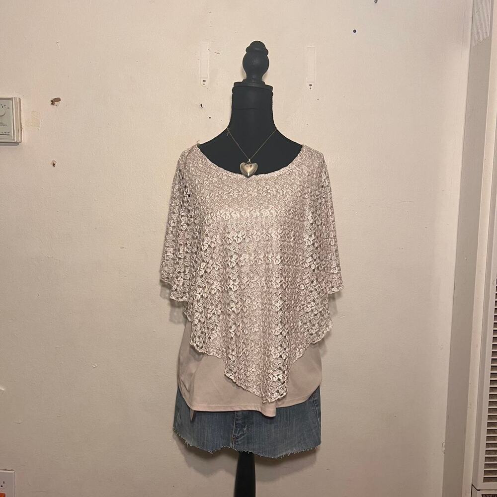 2014 indie sleaze brody myles poncho with beige shirt underneath
